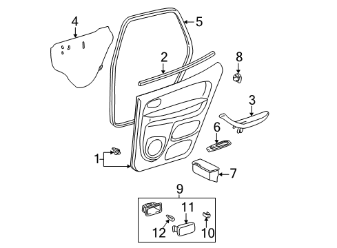 2005 Toyota Sequoia Receptacle Assy, Rear Ash, LH Diagram for 74140-0C040