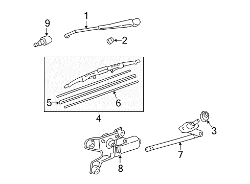 2000 Toyota Sienna Nozzle Sub-Assy, Rear Washer Diagram for 85395-08010