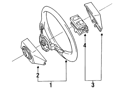 1991 Toyota Land Cruiser Cover Sub-Assy, Steering Wheel Diagram for 45180-60040-01