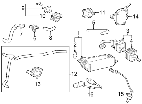 2024 Toyota Grand Highlander Emission Components Diagram