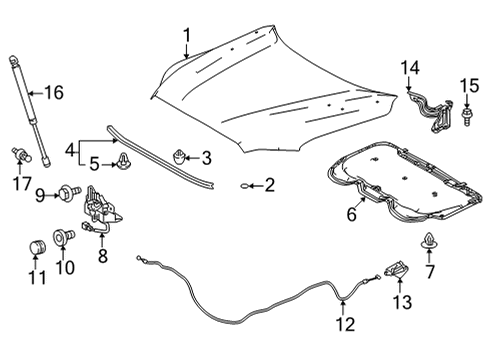 2024 Toyota Tundra LOCK ASSY, HOOD Diagram for 53510-0C090