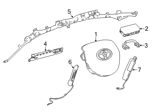 2020 Toyota Camry Air Bag Components Diagram 2 - Thumbnail