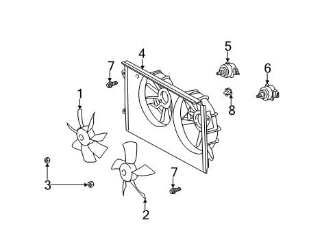 2003 Toyota Camry Cooling System, Radiator, Water Pump, Cooling Fan Diagram 2 - Thumbnail