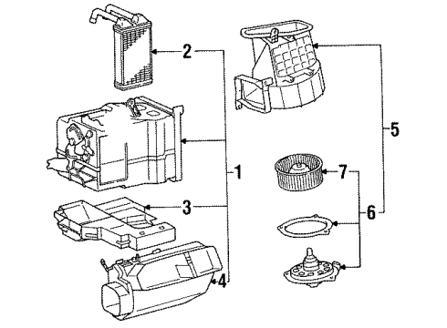 1994 Toyota Paseo Blower Motor & Fan Diagram