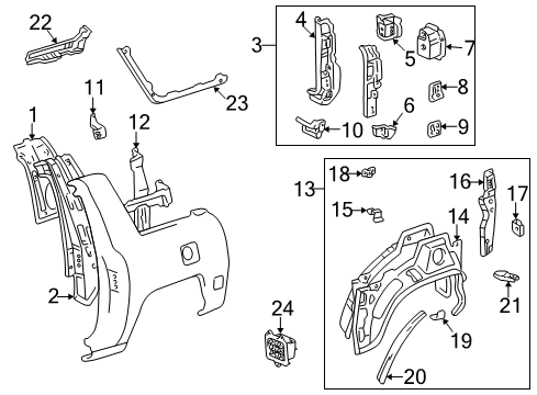 1999 Toyota RAV4 Bracket, Fuel Tank Protector Diagram for 61691-42010