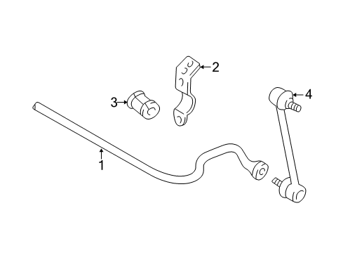 2002 Toyota Avalon Rear Suspension Components, Stabilizer Bar Diagram