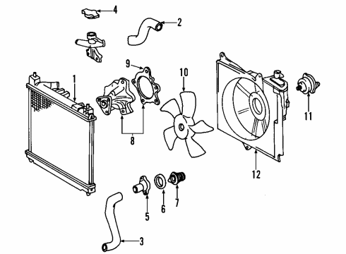 2005 Scion xA Cooling System, Radiator, Water Pump, Cooling Fan Diagram 2 - Thumbnail