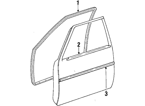 1985 Toyota Corolla Weatherstrip, Front Door, RH Diagram for 67861-12490