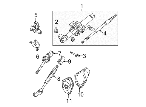 2006 Toyota Tacoma Cover Sub-Assy, Steering Column Hole Diagram for 45025-04040