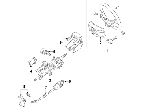 2021 Toyota Land Cruiser Cover, Steering Column Diagram for 45286-60540-C0