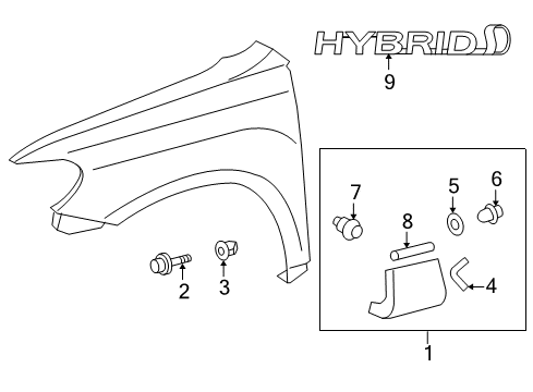 2011 Toyota Highlander MOULDING Sub-Assembly, F Diagram for 75601-48050-B1