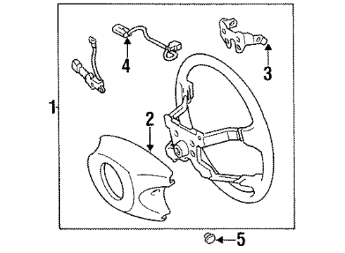 1996 Toyota Previa Steering Wheel & Trim Diagram