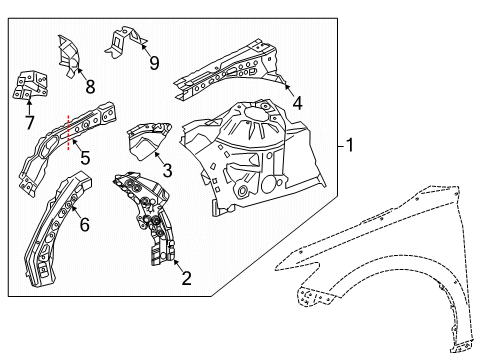 2018 Toyota Camry Structural Components & Rails Diagram