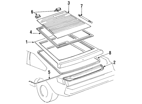 1984 Toyota Celica Back Door Stay Assembly Right Diagram for 68950-19185