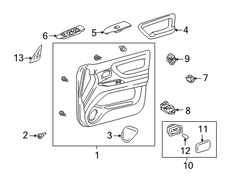 2000 Toyota Land Cruiser Board Sub-Assy, Front Door Trim, LH Diagram for 67660-60331-B1