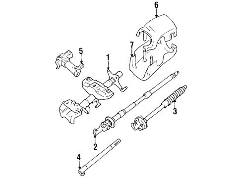 1992 Toyota Pickup Steering Column, Steering Wheel Diagram