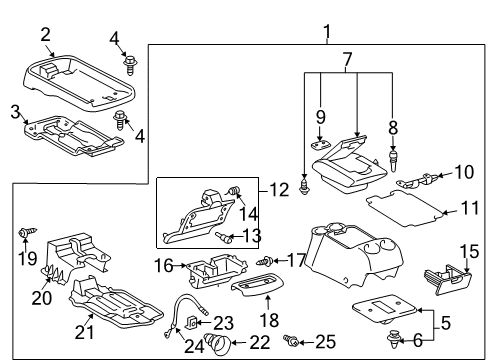 2008 Toyota Sienna Spring, Console Door Stopper Diagram for 58967-AE010