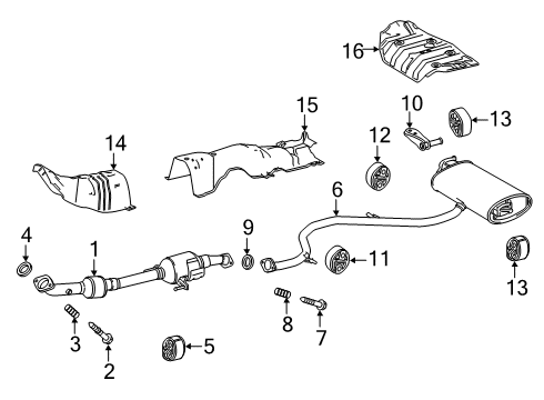 2023 Toyota Corolla Exhaust Components Diagram