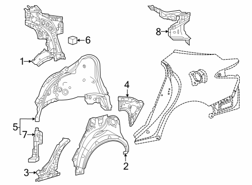 2022 Toyota Camry Inner Structure - Quarter Panel Diagram 1 - Thumbnail