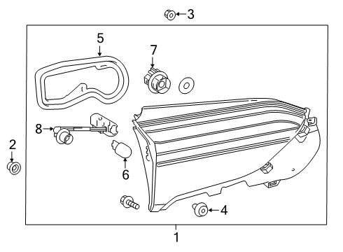 2019 Toyota RAV4 Bulbs Diagram 9 - Thumbnail