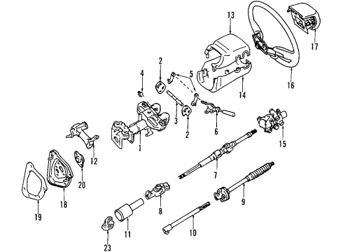 1984 Toyota 4Runner Protector, Intermediate Link Joint, Upper Diagram for 45636-35020