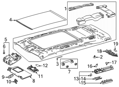 2021 Toyota Highlander Clip, Roof HEADLININ Diagram for 63395-0E020-B1