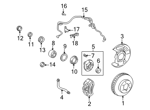 1997 Toyota 4Runner Front Brakes Diagram 1 - Thumbnail