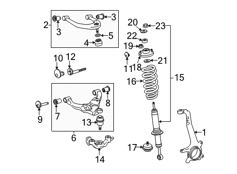 2007 Toyota Tacoma Knuckle, Steering, LH Diagram for 43212-04050