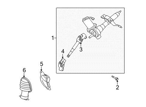 2009 Scion xD Steering Column & Wheel, Steering Gear & Linkage Diagram