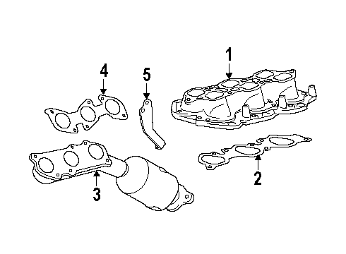 2006 Toyota Tundra Right Exhaust Manifold Sub-Assembly Diagram for 17104-50200