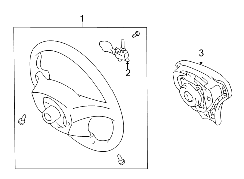 2008 Toyota Matrix Steering Column, Steering Wheel & Trim Diagram 3 - Thumbnail