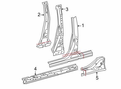 2014 Toyota Camry Center Pillar & Rocker Diagram