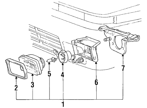 1992 Toyota Supra Socket & Wire, Fog Lamp Diagram for 81215-14121