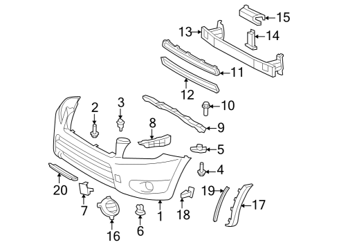 2007 Toyota RAV4 Front Bumper Diagram