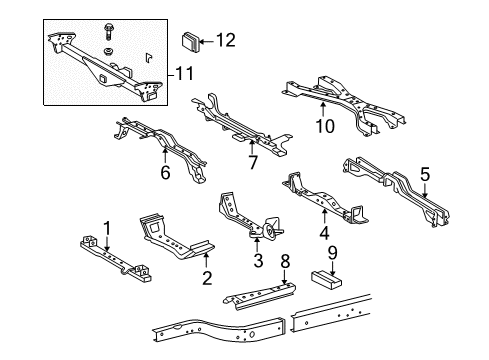 2015 Toyota Tacoma Crossmembers & Components Diagram 1 - Thumbnail