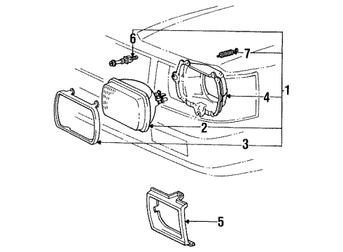 1988 Toyota Pickup Vehicle Lighting System & Controls Diagram 1 - Thumbnail