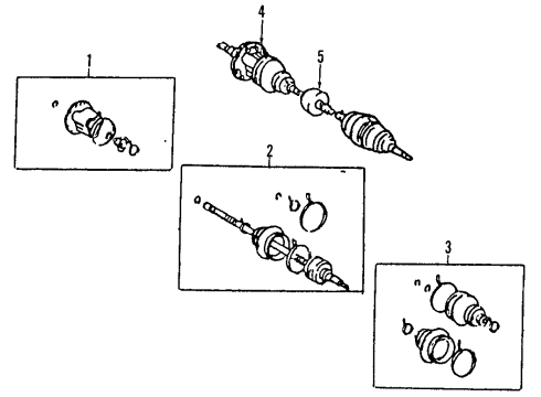 1985 Toyota MR2 Rear Axle, Axle Shafts & Joints, Drive Axles Diagram