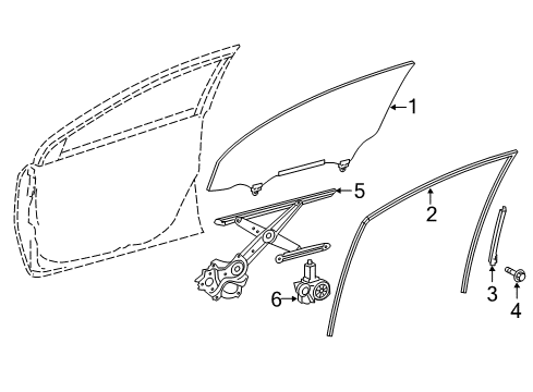 2016 Scion iM Run, Front Door Glass Diagram for 68151-12291