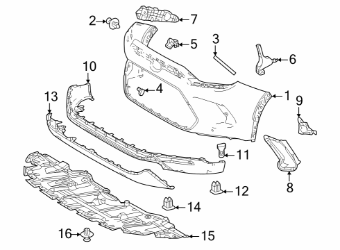 2024 Toyota Grand Highlander Bumper & Components - Front Diagram