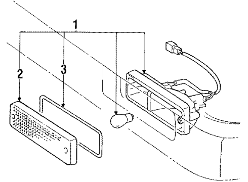 1988 Toyota MR2 Park & Signal Lamps Diagram