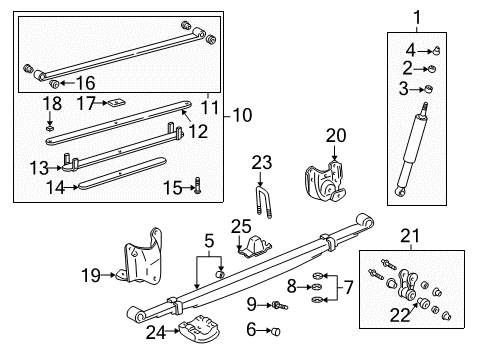 2003 Toyota Tundra Shock Absorber Assembly Rear Left Diagram for 48531-09240