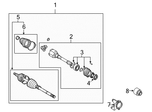 2008 Scion xB Shaft Assembly, Front Drive Diagram for 43410-12821