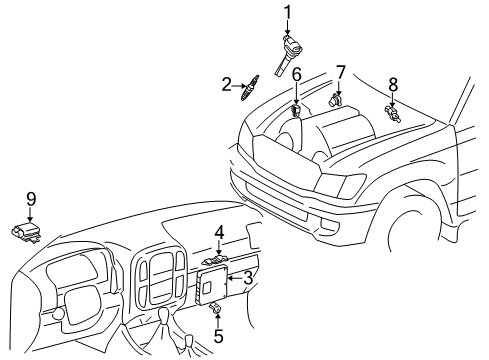 Driver, Air Injection Control, Driver Side Diagram for 89581-34041