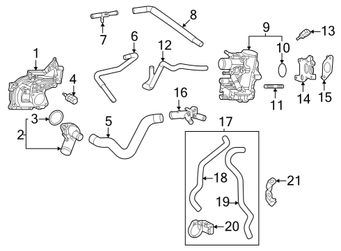 2024 Toyota Grand Highlander Water Inlet Diagram for 16323-F0040