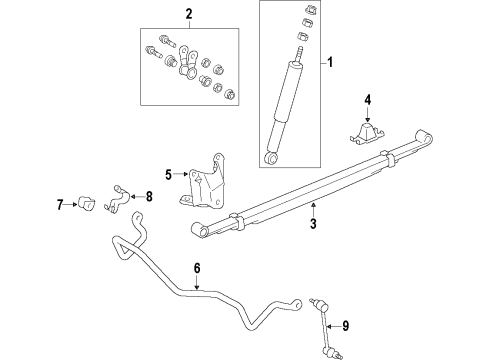 2005 Toyota Tacoma Rear Suspension Stabilizer Bar Link Kit, Driver Side Diagram for 48830-AD020