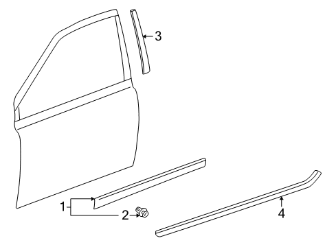 2004 Toyota Echo Exterior Trim - Front Door Diagram