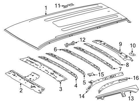 2019 Toyota Highlander Roof & Components Diagram