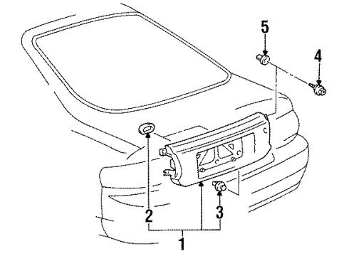 1999 Toyota Celica Exterior Trim - Rear Body Diagram 1 - Thumbnail