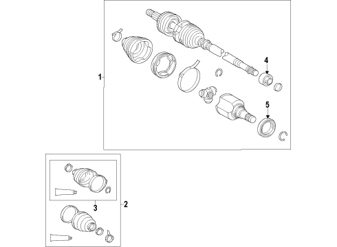 2016 Toyota Prius C Front Axle Shafts & Joints, Drive Axles Diagram