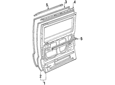 1986 Toyota Van WEATHERSTRIP, Slide Diagram for 67887-28020